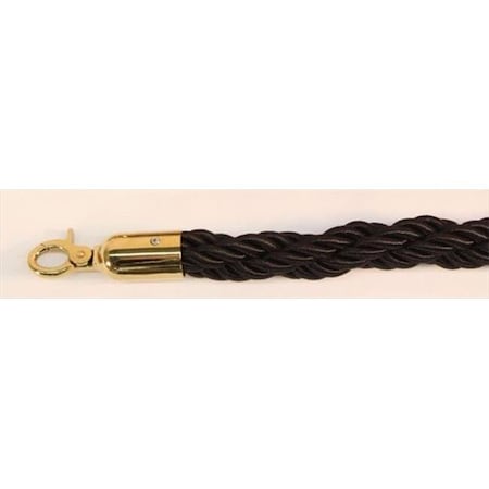 Vic Crowd Control Inc VIP Crowd Control 1676 60 in. Braided Rope with Gold Closable Hook - Black 1676